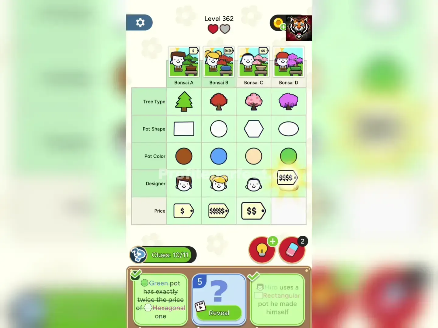 Profile Perfect Level 362 Answer Key, Walkthrough & Solution